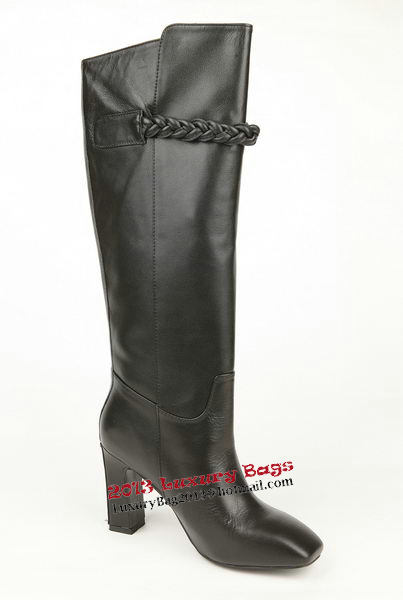 Valentino Knee Boots 8CM Heels Sheepskin Leather VT196 Black