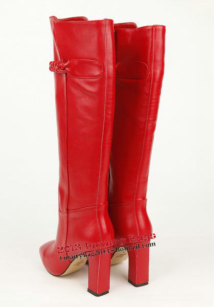 Valentino Knee Boots 8CM Heels Sheepskin Leather VT196 Red