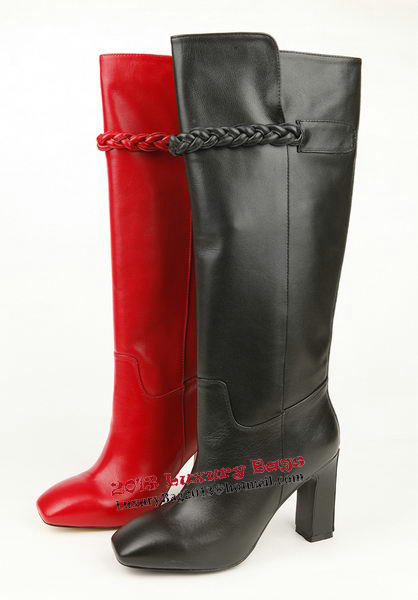 Valentino Knee Boots 8CM Heels Sheepskin Leather VT196 Red