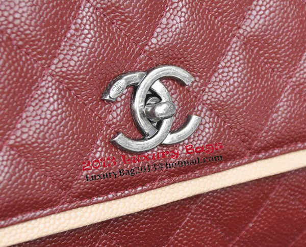 Chanel Large Caviar Leather Messenger Bag A30451 Burgundy