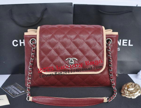 Chanel Large Caviar Leather Messenger Bag A30451 Burgundy