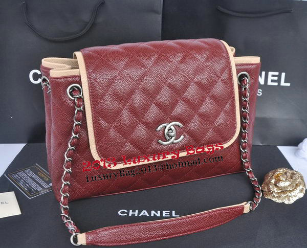 Chanel Large Caviar Leather Messenger Bag A30451 Burgundy