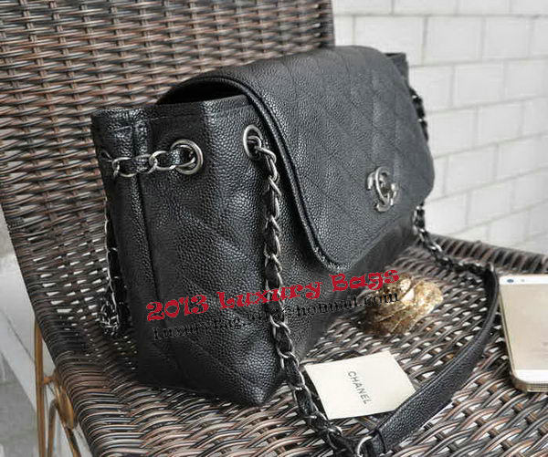 Chanel Large Caviar Leather Messenger Bag A30456 Black