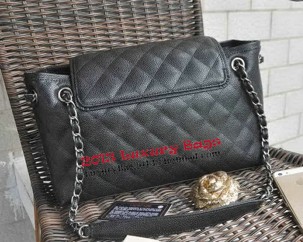 Chanel Large Caviar Leather Messenger Bag A30456 Black