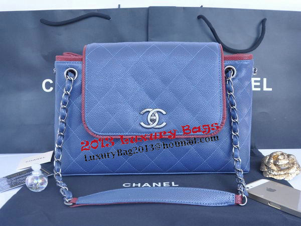 Chanel Large Caviar Leather Messenger Bag A30456 Royal