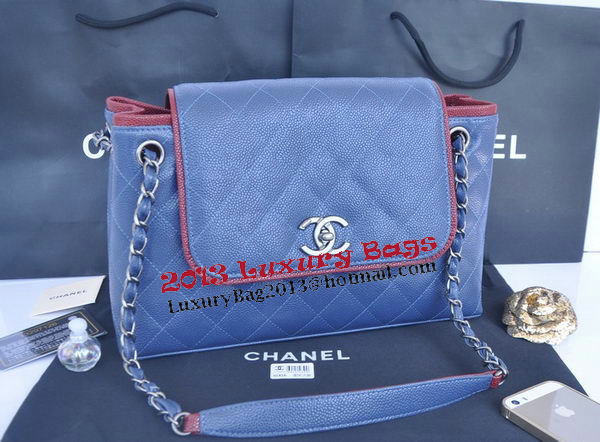 Chanel Large Caviar Leather Messenger Bag A30456 Royal