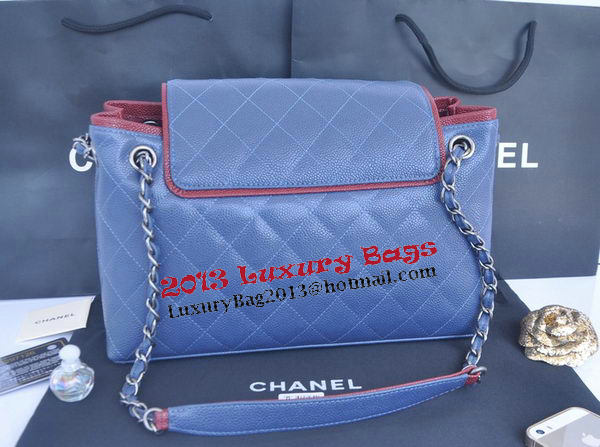 Chanel Large Caviar Leather Messenger Bag A30456 Royal