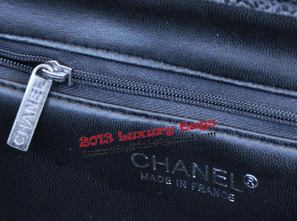 Chanel Large Caviar Leather Messenger Bag A90456 Black