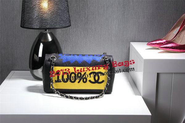 Chanel Patchwork Shearling Flap Bags CHA2203 Black