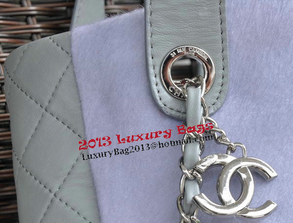 Chanel Patchwork Shearling Large Shopping Bags A92594 Grey