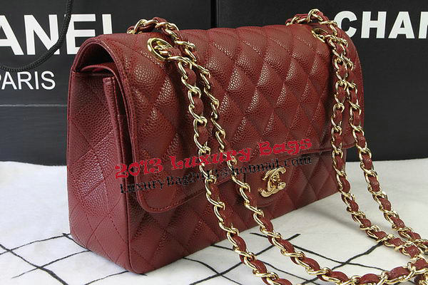 Chanel 2.55 Series Bags Burgundy Cannage Pattern Leather CFA1112 Gold