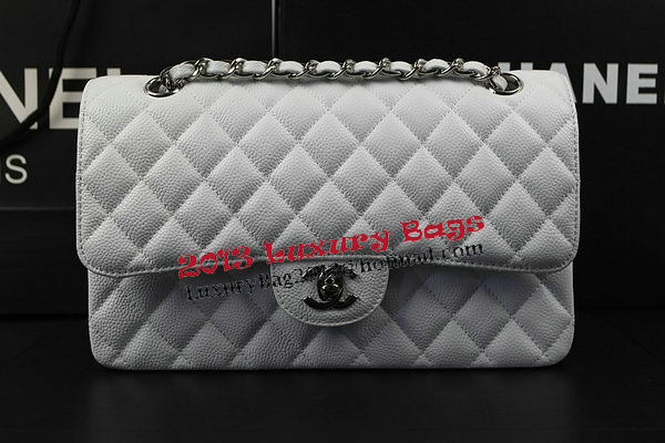 Chanel 2.55 Series Bags White Cannage Pattern Leather CFA1112 Silver