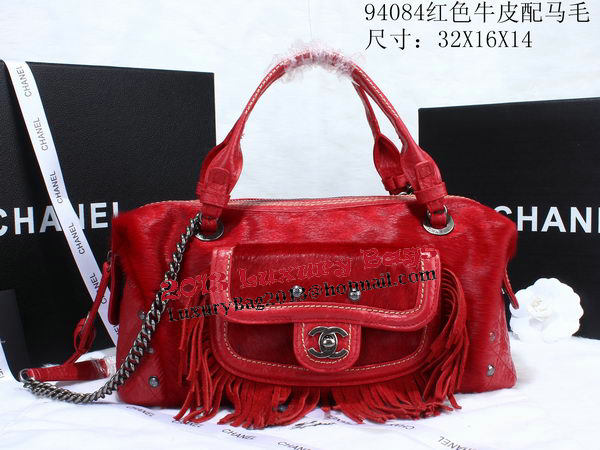 Chanel Bowling Handbag Calfskin Leather A94084 Red