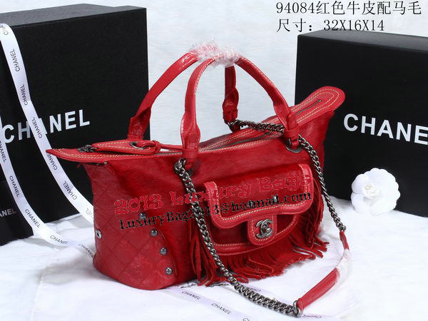 Chanel Bowling Handbag Calfskin Leather A94084 Red