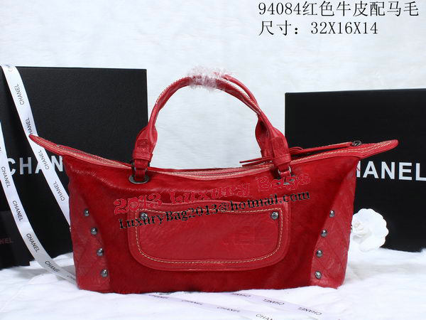 Chanel Bowling Handbag Calfskin Leather A94084 Red