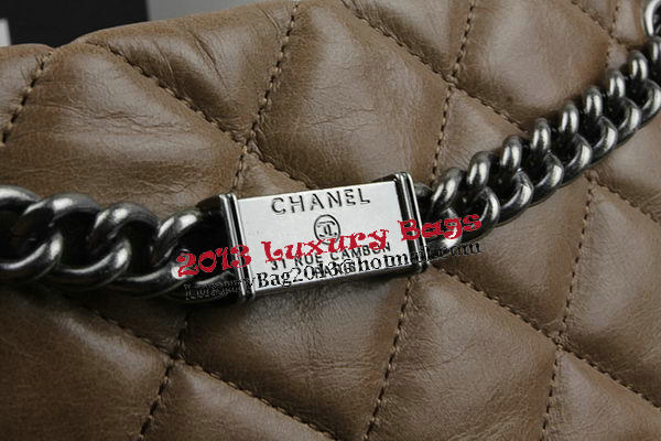 Chanel Calfskin Shopping Bag Embellished A92525 Apricot