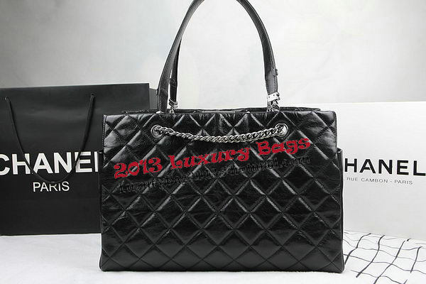 Chanel Calfskin Shopping Bag Embellished A92525 Black