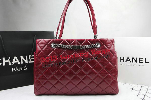 Chanel Calfskin Shopping Bag Embellished A92525 Burgundy