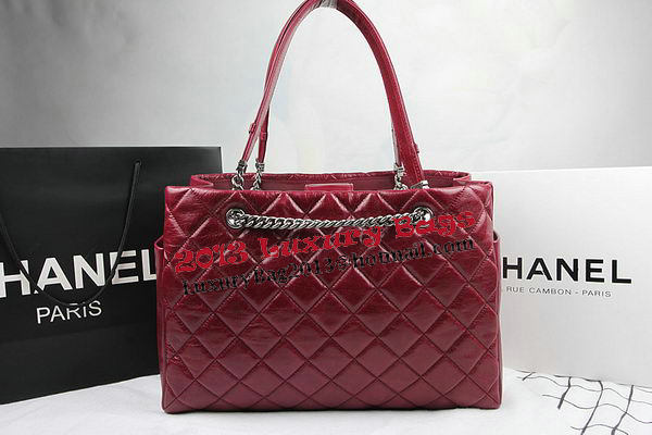 Chanel Calfskin Shopping Bag Embellished A92525 Burgundy