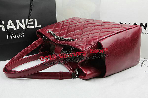 Chanel Calfskin Shopping Bag Embellished A92525 Burgundy