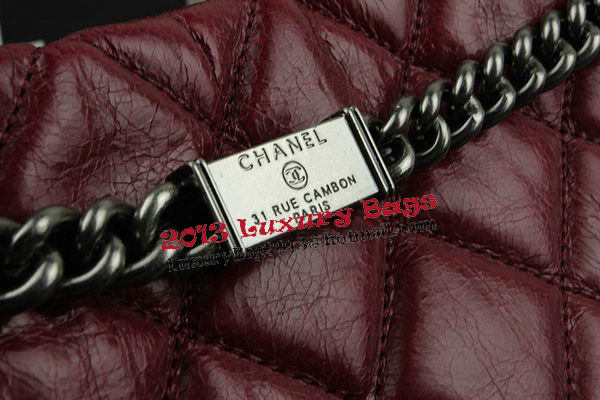 Chanel Calfskin Shopping Bag Embellished A92525 Burgundy