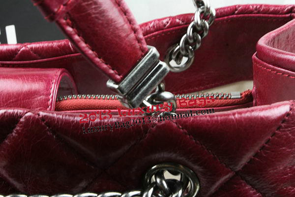 Chanel Calfskin Shopping Bag Embellished A92525 Burgundy
