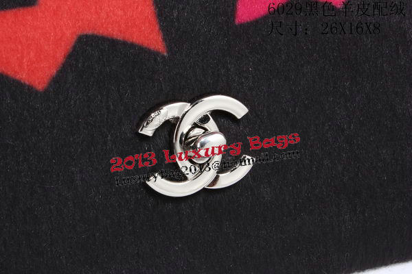 Chanel Patchwork Shearling Flap Bag CHA629 Black