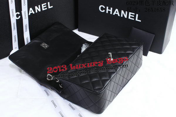 Chanel Patchwork Shearling Flap Bag CHA629 Black