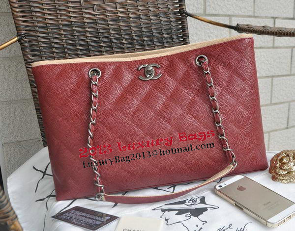 Chanel Shopper Bag Cannage Pattern A30454 Maroon