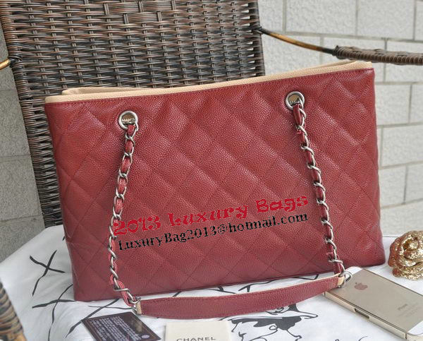 Chanel Shopper Bag Cannage Pattern A30454 Maroon