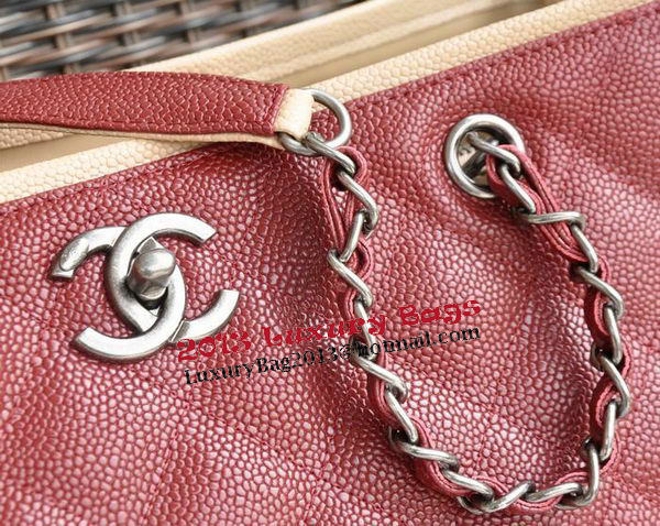 Chanel Shopper Bag Cannage Pattern A30454 Maroon