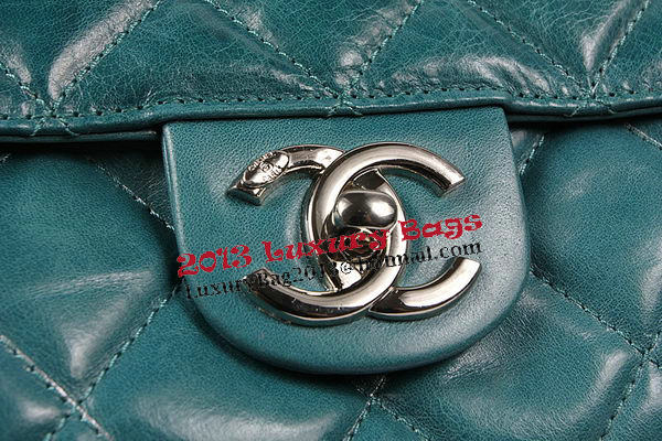Chanel Shopping Bag Iridescent Leather Rigid Handles A92577 Green
