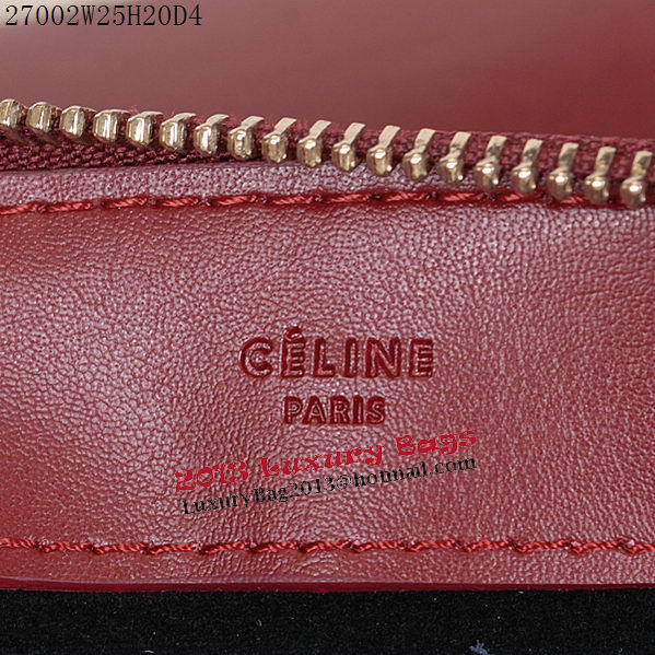 Celine Trio Calfskin Leather Shoulder Bag C27002 Burgundy