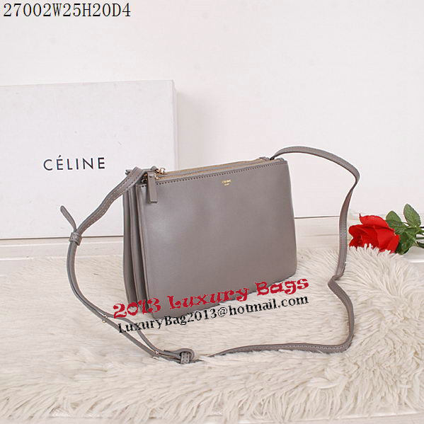 Celine Trio Calfskin Leather Shoulder Bag C27002 Khaki