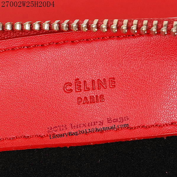 Celine Trio Calfskin Leather Shoulder Bag C27002 Red