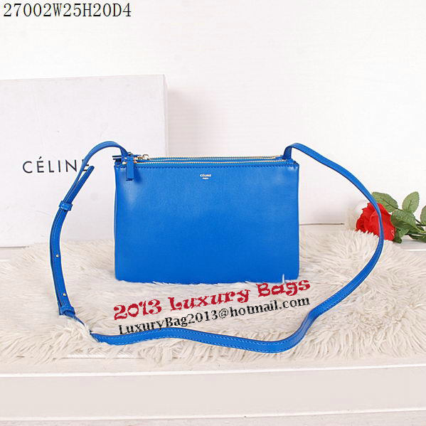 Celine Trio Calfskin Leather Shoulder Bag C27002 SkyBlue