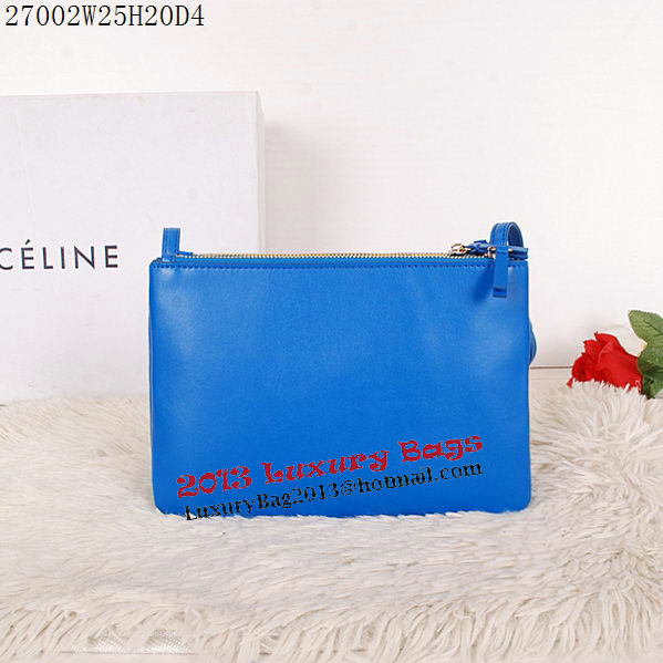 Celine Trio Calfskin Leather Shoulder Bag C27002 SkyBlue
