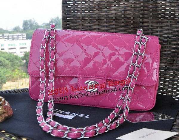 Chanel 2.55 Series Bags Rose Patent Leather A1112 Silver