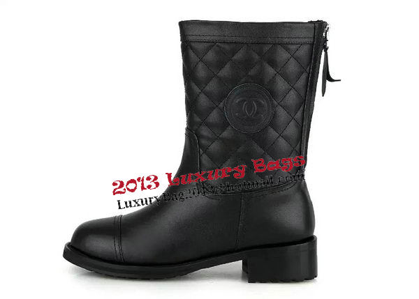 Chanel Sheepskin Leather Ankle Boot CH0982 Black
