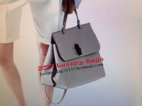 Gucci Bamboo Daily Leather Top Handle Bag 370831 Grey