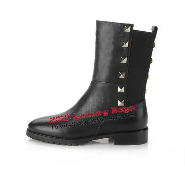 Valentino Sheepskin Leather Ankle Boot VT200 Black