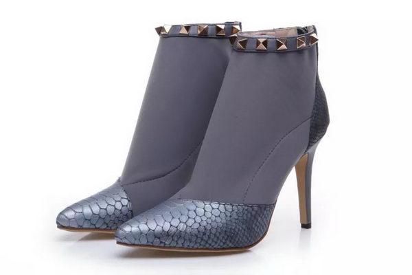 Valentino Snake Leather Ankle Boot VT202 Grey