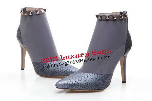 Valentino Snake Leather Ankle Boot VT202 Grey