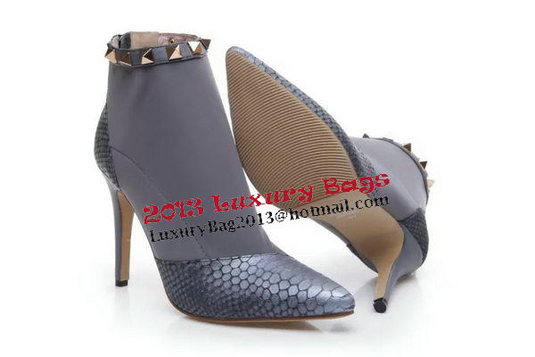 Valentino Snake Leather Ankle Boot VT202 Grey