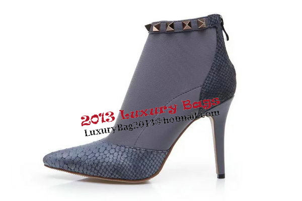 Valentino Snake Leather Ankle Boot VT202 Grey