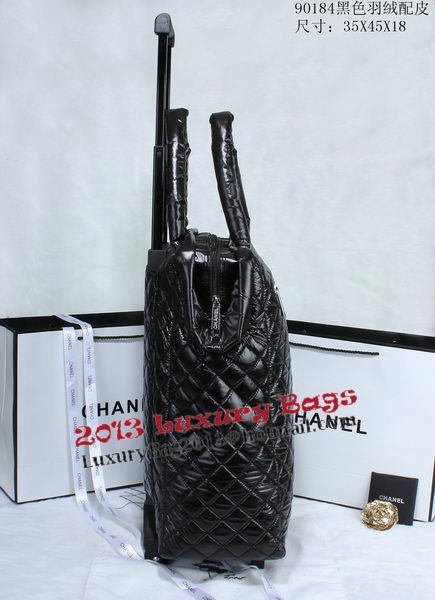 Chanel CoCo Cocoon Quilted Nylon Trolley Case A90184 Black