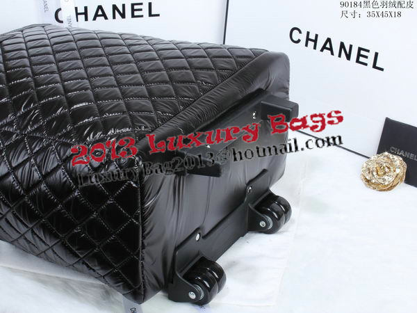 Chanel CoCo Cocoon Quilted Nylon Trolley Case A90184 Black