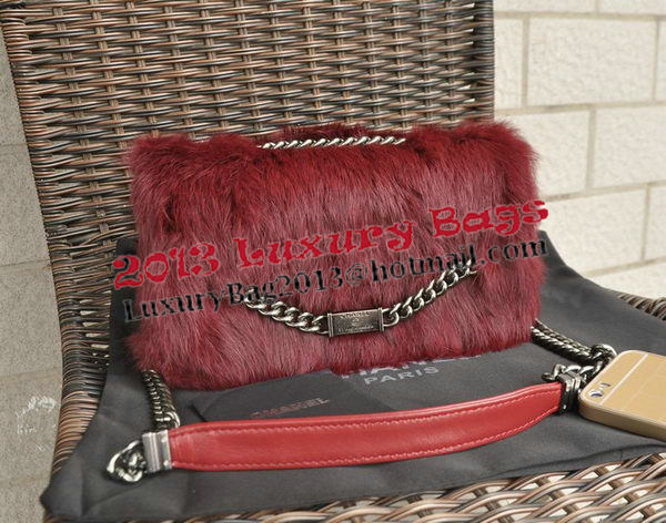 Chanel Cony Hair Flap Bag A92522 Burgundy