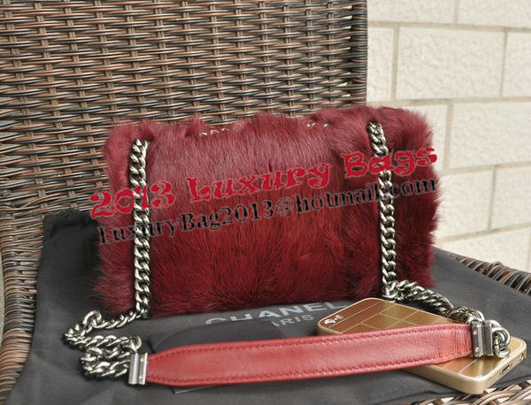 Chanel Cony Hair Flap Bag A92522 Burgundy