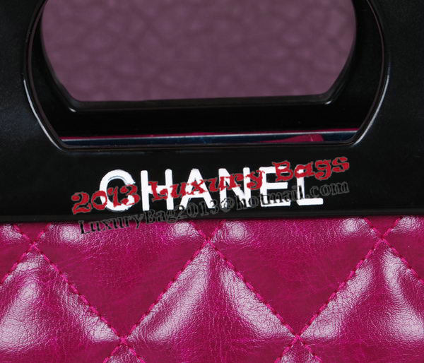 Chanel Shopping Bag Iridescent Leather Rigid Handles A66389 Purple